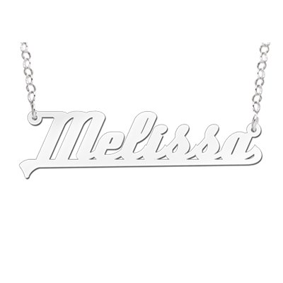 Zilveren naamketting model Melissa 