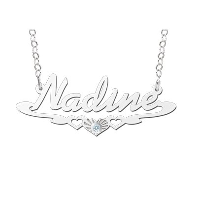 Zilveren naamketting model Nadine 