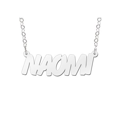 Zilveren naamketting model Naomi 