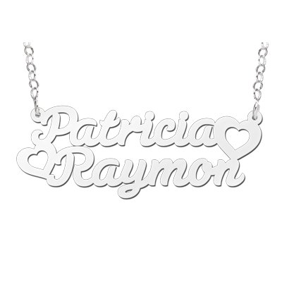 Zilveren naamketting model Patricia-Raymon 